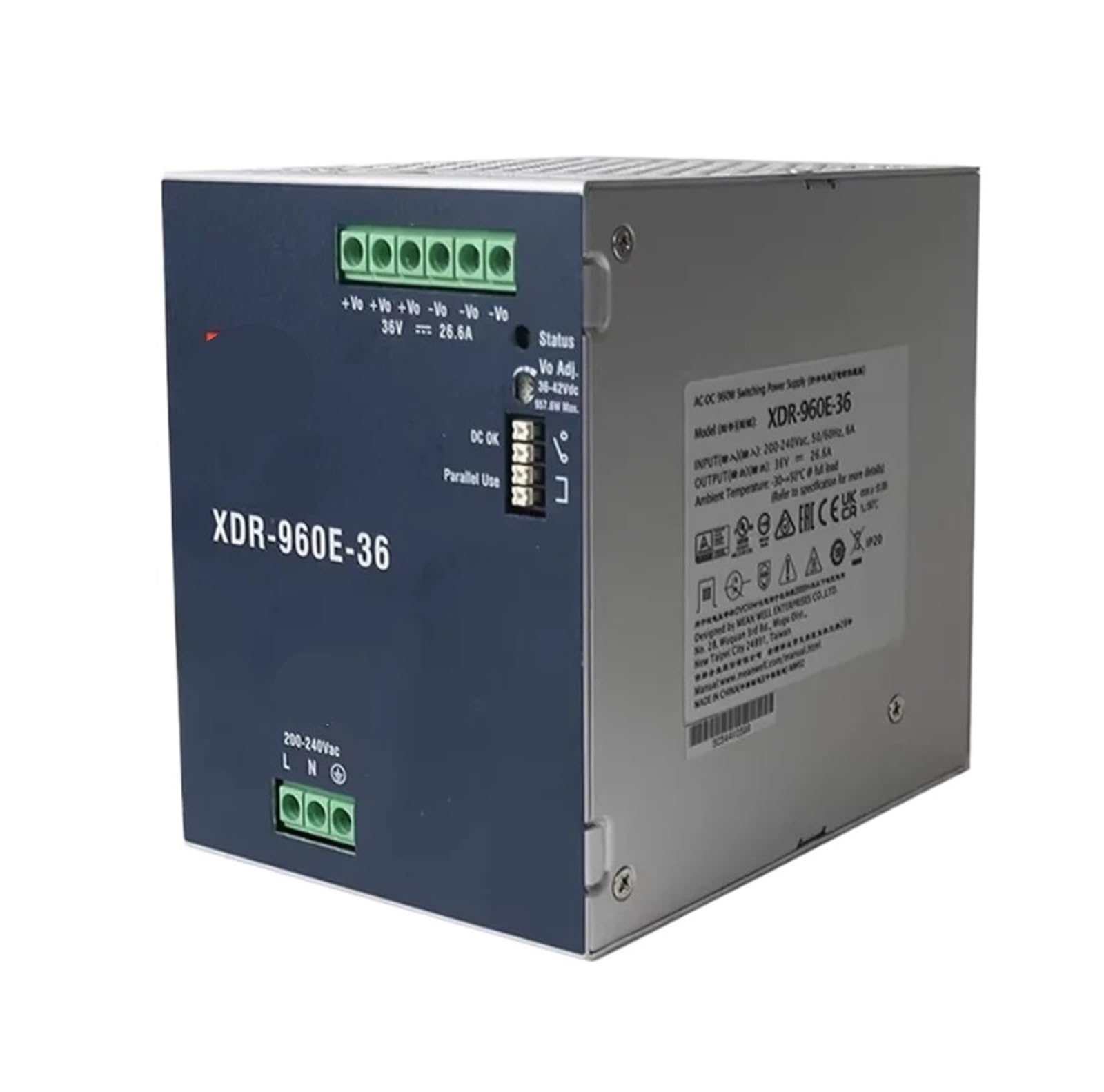 Alimentation Industrielle AC/DC 960 W XDR-960E-48 rail DIN pour armoire électrique