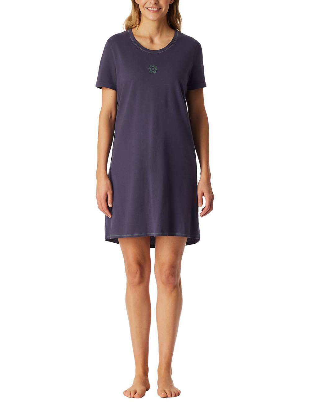 Schiesser Damen Nachthemd Kurzarm weiche Baumwolle Bigshirt mit Taschen - Nightwear