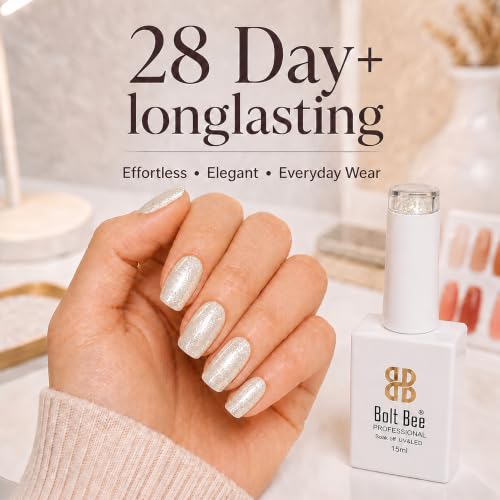 Image of Bolt Bee Gel Nail Polish with Glossy Finish | Gel Paint Soak Off UV Led Non-Smudging,Long-Lasting Nail paint | Highly Pigmented Gloss Touch Polish For Home Manicure & Salon | Gift Set for Women-15ml