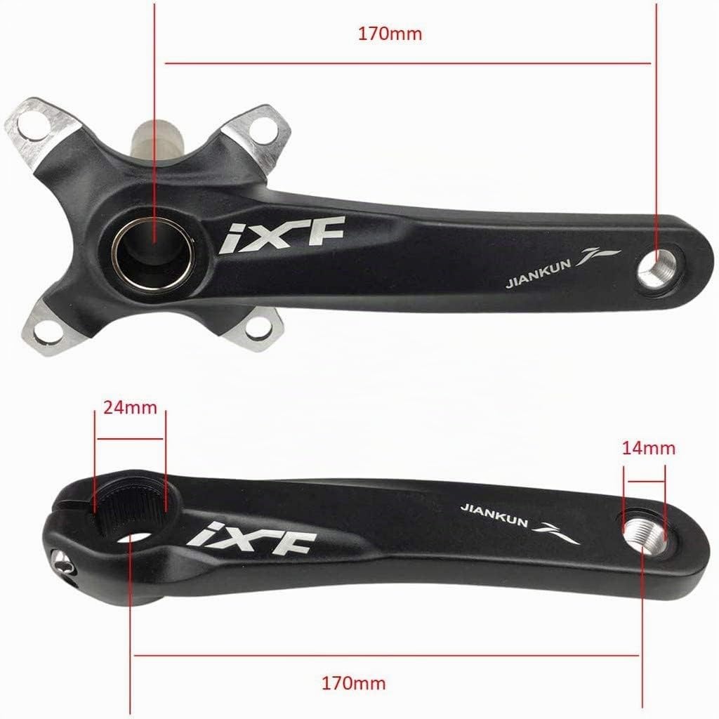 PLATTBK Pédalier VTT 170 mm avec 104 BCD 32T/34T/36T/38T, pédaliers à vitesse unique, plateau rond pour VTT
