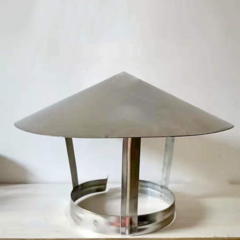 Stainless Steel Chimney Cowl Cap, Rainproof Exhaust Pipe Ventilation Cap, Fireplace & Stove Protector, 250mm (145mm)(75mm)
