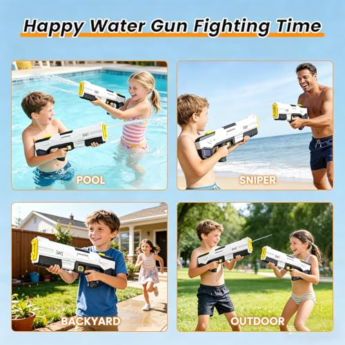 Miniatura 4 de Pistola De Agua Electronica, Automática Pistola De Agua Electrica Juguetes Para Niños Y Adultos, 2 Modos De Disparo, Capacidad De 450 Cc, Regalos De Juguete De Verano