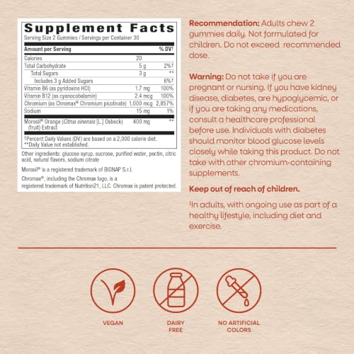 Nature's Way Weight Manager Gummy, Helps Manage Cravings*(1), 60 ct | Supports Energy Metabolism*, Promotes Abdominal Fat Loss*(1), 1,000 mcg Chromium Picolinate per Serving, Vegan, Strawberry - image 6