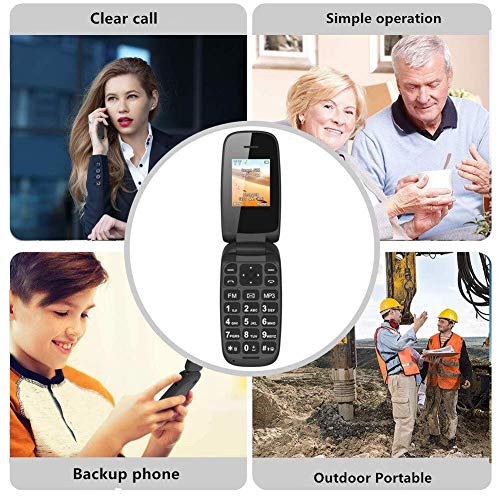 Ushining 3G Flip Phone Unlocked Basic Cell Phones Large Icon Feature Phone Easy to Use Mobile Phone for Seniors and Kids AT&T Prepaid Card Suitable (Black)