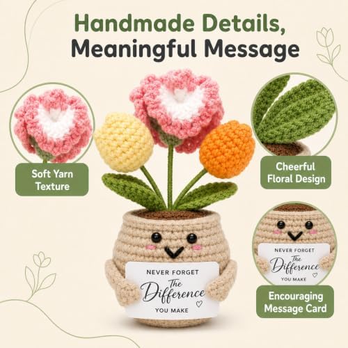 Never Forget Thank You Gift-Crochet Tulip Carnation for Teacher & Coworkers — view 2