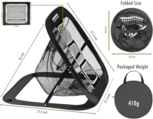 Golf Practice Hitting Net for Backyard Training - Hitting Aid Nets Driving Chipping Swing Training with Target - Gift for Men & Golf Lovers (Black)