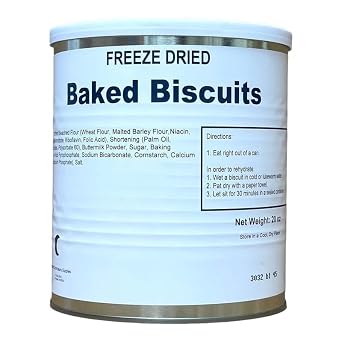Military Surplus Freeze-Dried Bread Combo 6 Can Variety Pack Includes Sourdough, Oat Nut, 12 Grain, Cinnamon Raisin, Hawaiian Rolls & Biscuits 25+ Year Shelf Life Emergency Survival Food Made in USA