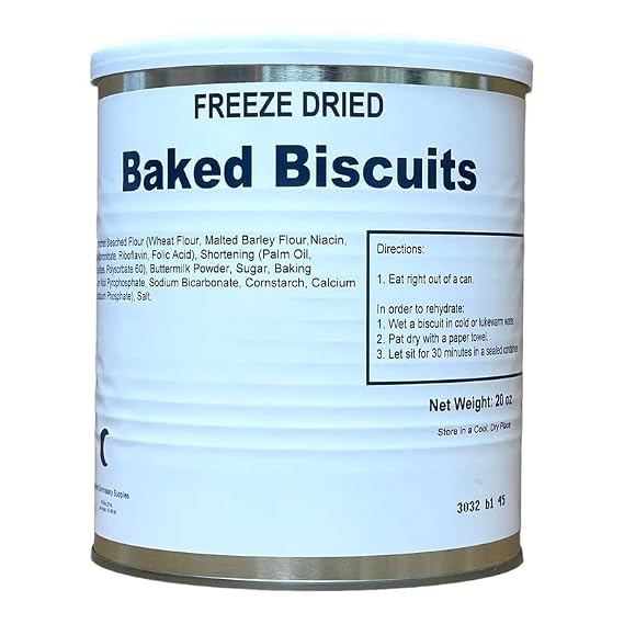 Military Surplus Freeze-Dried Bread Combo 6 Can Variety Pack Includes Sourdough, Oat Nut, 12 Grain, Cinnamon Raisin, Hawaiian Rolls & Biscuits 25+ Year Shelf Life Emergency Survival Food Made in USA