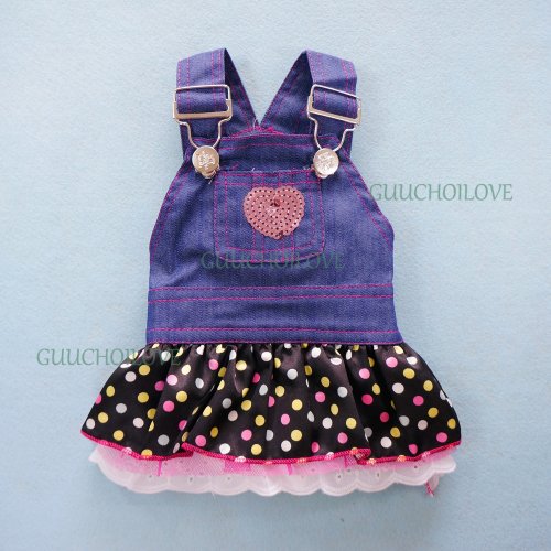 Petparty® Sweet Heart Sequins Denim Dog Dress Dog Clothes, Xl #TOP1