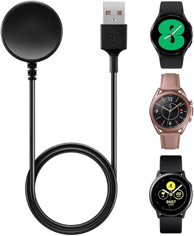 Cargador Kissmart para reloj inteligente Galaxy Watch 4/3/Active 2 (3,3 pies/1 m) | Cable de carga de repuesto para reloj inteligente Samsung Galaxy Watch 4/3/Active 2