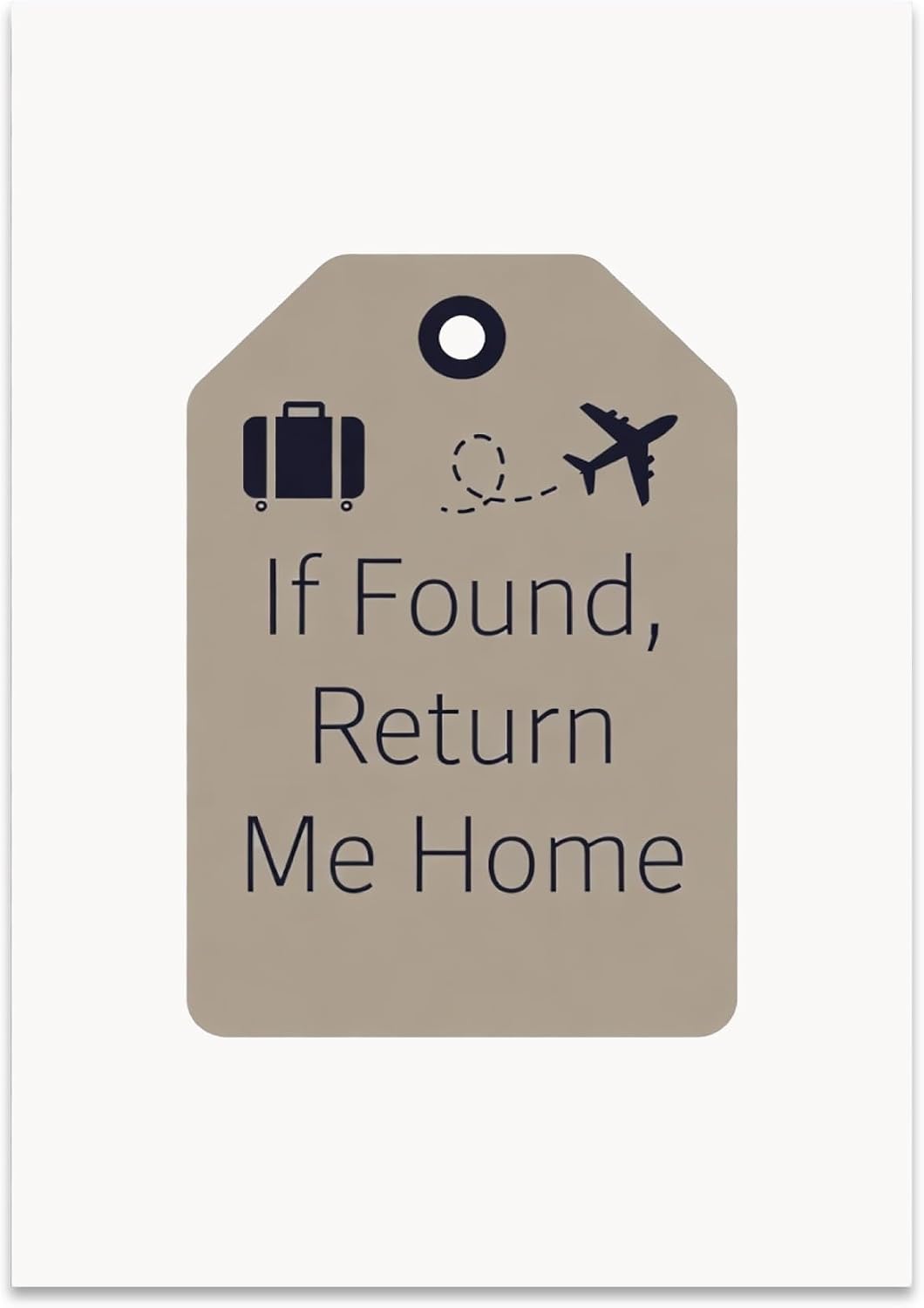 Travel Enthusiast Poster Print - If Found, Return Me Home - 13x19 - Minimalist Travel Decor