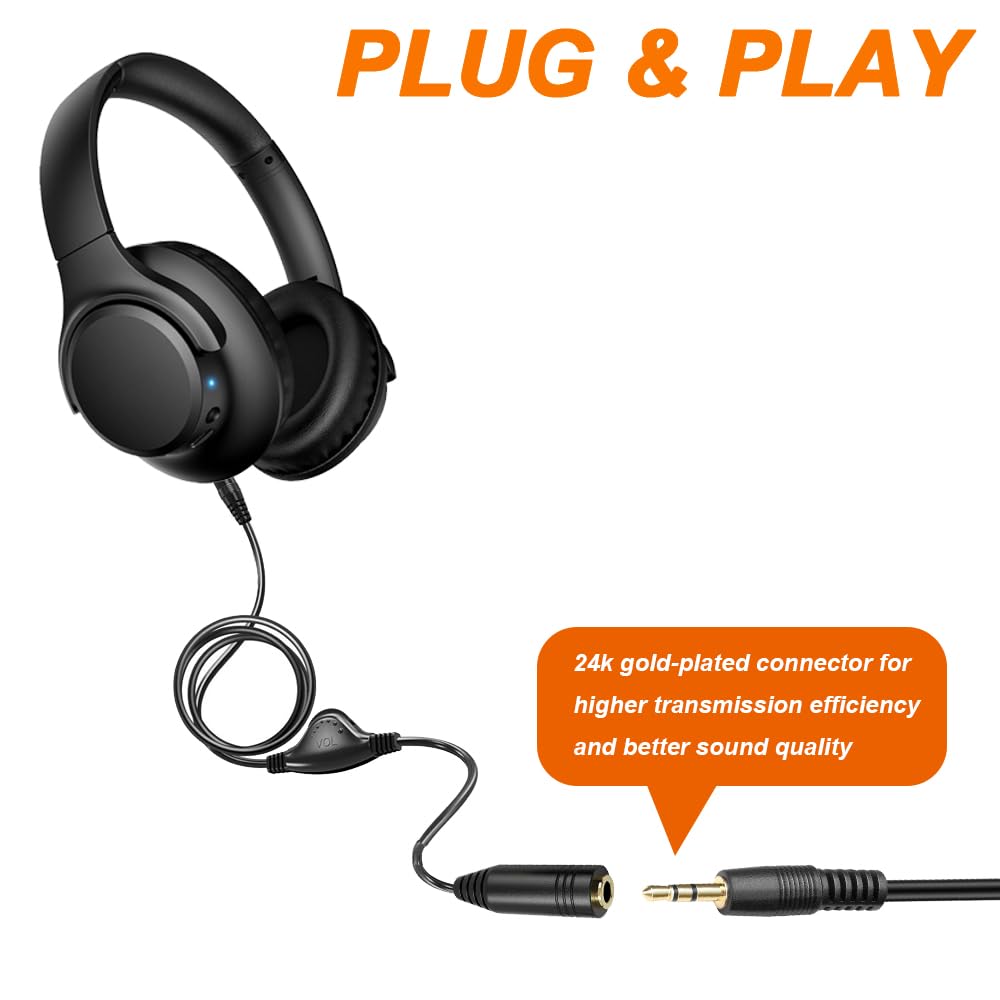 Przedłużacz słuchawek 3,5 mm, TRS męski na żeński, adapter wtykowy stereo z regulacją głośności do tabletów, MP3, z kablem audio typu C na 3,5 mm (2 sztuki)