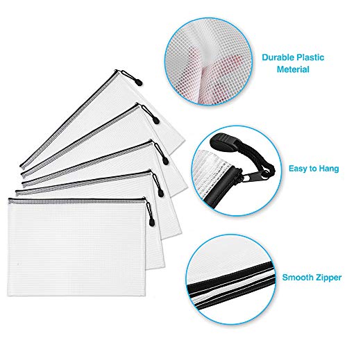 image for SUNEE Plastic Zipper Pouches 9x13in (Black, 30 Packs),Water-Resistant 
