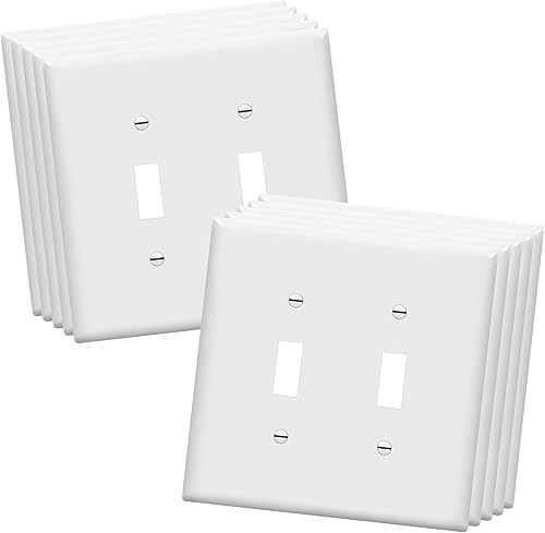 Miniatura 9 de ENERLITES Cubierta doble para interruptor de palanca, placa de pared para interruptor de luz de dos bandas, acabado brillante, 2 bandas de 5.5 x 5.5