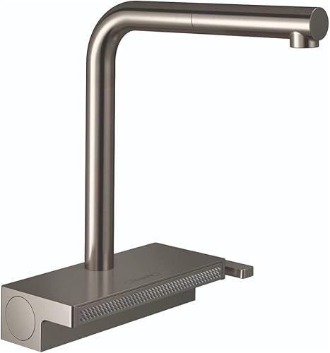 Miniatura 6 de hansgrohe Aquno Select 73830831 - Grifo de cocina de níquel cepillado con pulverizador extraíble, grifo para fregadero de cocina, cabezal rociador