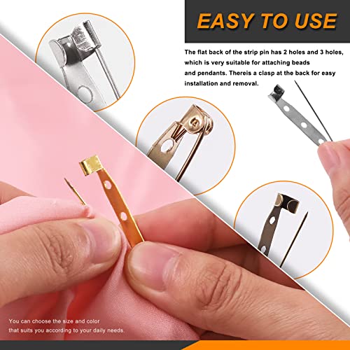 Rustark 320Pcs 4 Sizes Locking Pins Backs Clasp Brooch Safety Bar Pins Assortment Kit For Badge Jewelry Making Sewing Fabric Name Tags Making Corsage Diy Craft #TOP4