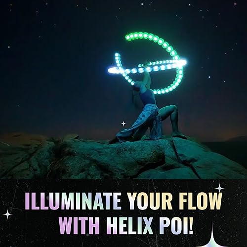 UltraPoi HelixPoi Set - Non-LED Helix Poi with Color Modes & Glow Stick Lights - Durable Cases & Adjustable Leashes for Flow Arts