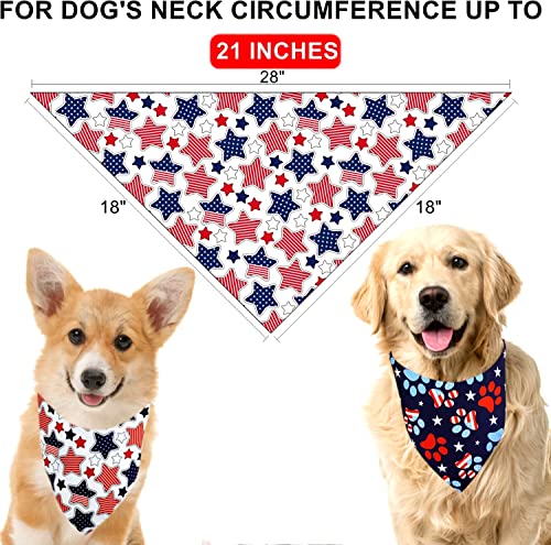4Th Of July Dog Bandanas Set: Double Sided 2 Pack Holiday Puppy Bandanas Pet Party Scarf Triangle Bibs Handkerchief For Small Medium Large Breed Dogs Gift #TOP1