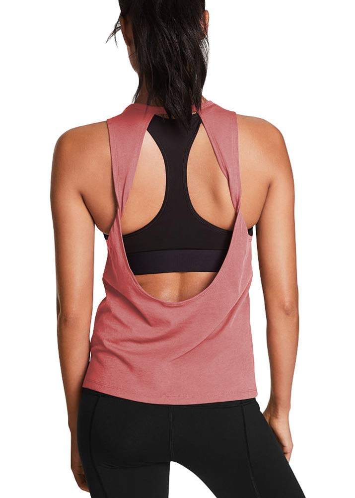 Mippo Workout Tops for Women Open Back Yoga Shirts Tank Tops Athletic Tops Gym Workout Clothes