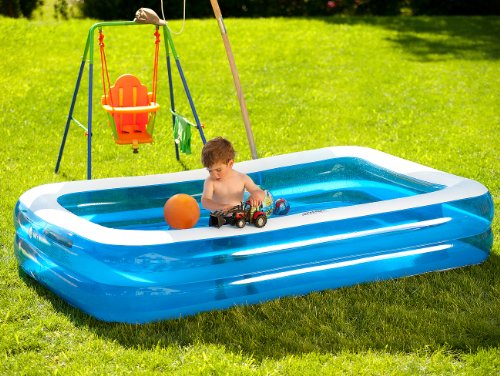Speeron Swimmingpool: Jumbo-Planschbecken, aufblasbarer Pool, 242 x 155 x 51 cm (Schwimmbecken, Planschbecken XXL, Plane)