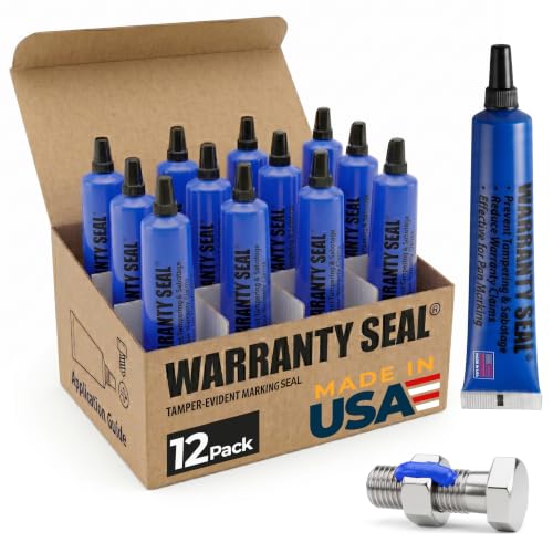 Image of Blue Tamper Proof Cross Check Repair & Maintenance Warranty Seal 1.8 Oz Squeeze Tube Paint Marker - 12 Tubes - Made in USA