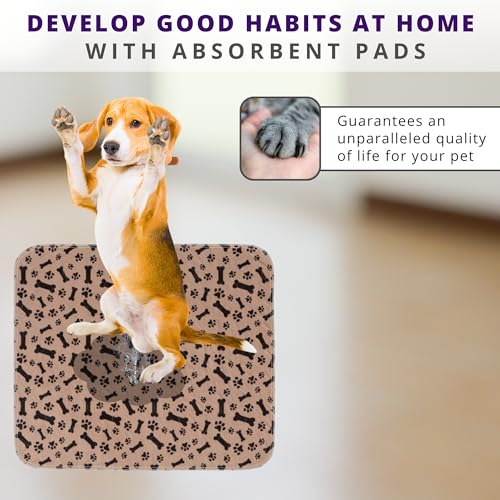 Image of MarV 2-Pack Washable Pee Pads for Dogs Non Slip Puppy Pads , Ultra-Absorbent Mats for Puppy Training, Multi-Use, Reusable Puppy Pads (Brown, S)