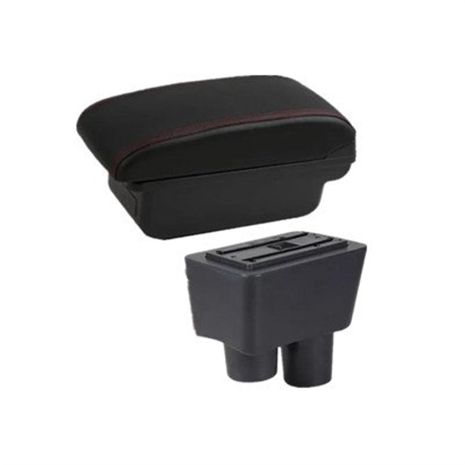 NOHEEU Car Central Armrest Box Storage Accessories Interior Details Retrofit Parts For Almera For Versa(A1 red line No USB)