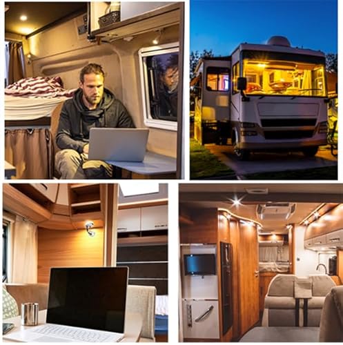 2 Stück 3W 12V LED Wandlampe Bettseite Leselampe Wohnmobil,Warmweiß 3000k,Aluminium,für Boot Wohnwagen Innenbeleuchtung Yacht, Fest verdrahtet Wandmontage-schwarz