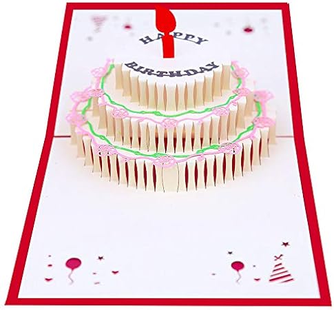 Amazon Yarui バースデーカード お誕生日ケーキ 3dポップアップカード 立体 ポップアップバースデーカード メッセージカード 立体バースデーケーキ 立体カード 記念日 お誕生日 カード 誕生日ケーキ 挨拶状封筒 文房具 オフィス用品