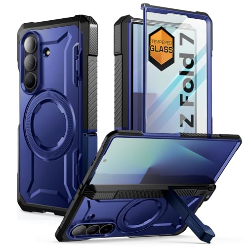 SUPCASE Samsung Galaxy Z Fold 7 �P�[�X �L�b�N�X�^���h�t�� (UB �O���b�v)�A[MagSafe�Ή�] [���������K���X�X�N���[���v���e�N�^�[] [�q���W�J�o�[] �~���^���[�O���[�h�̕ی�d�b�P�[�X(�R�o���g)