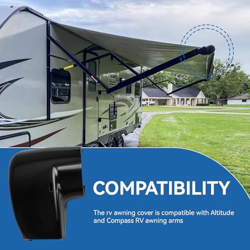 Rv Awning End Cap Replacement for Carefree of Colorado Compass/Altitude Idler (LH) Cover Kit R001932006 Carefree Awning Parts, Black — view 2