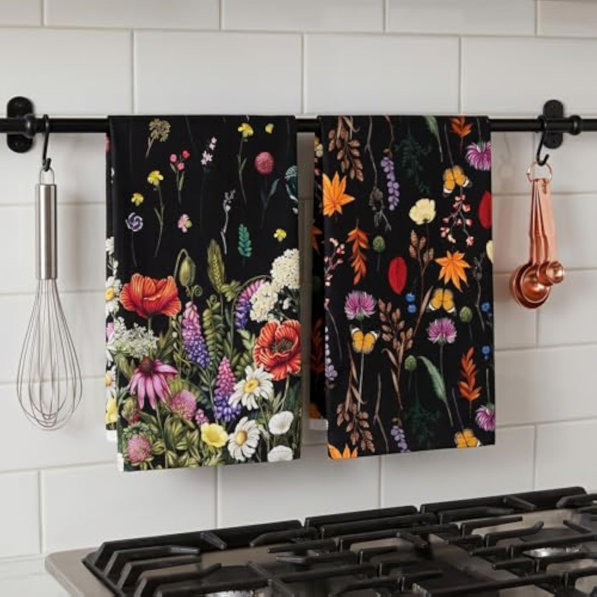 Flower Kitchen Towels, Decorative Dish Towels Set