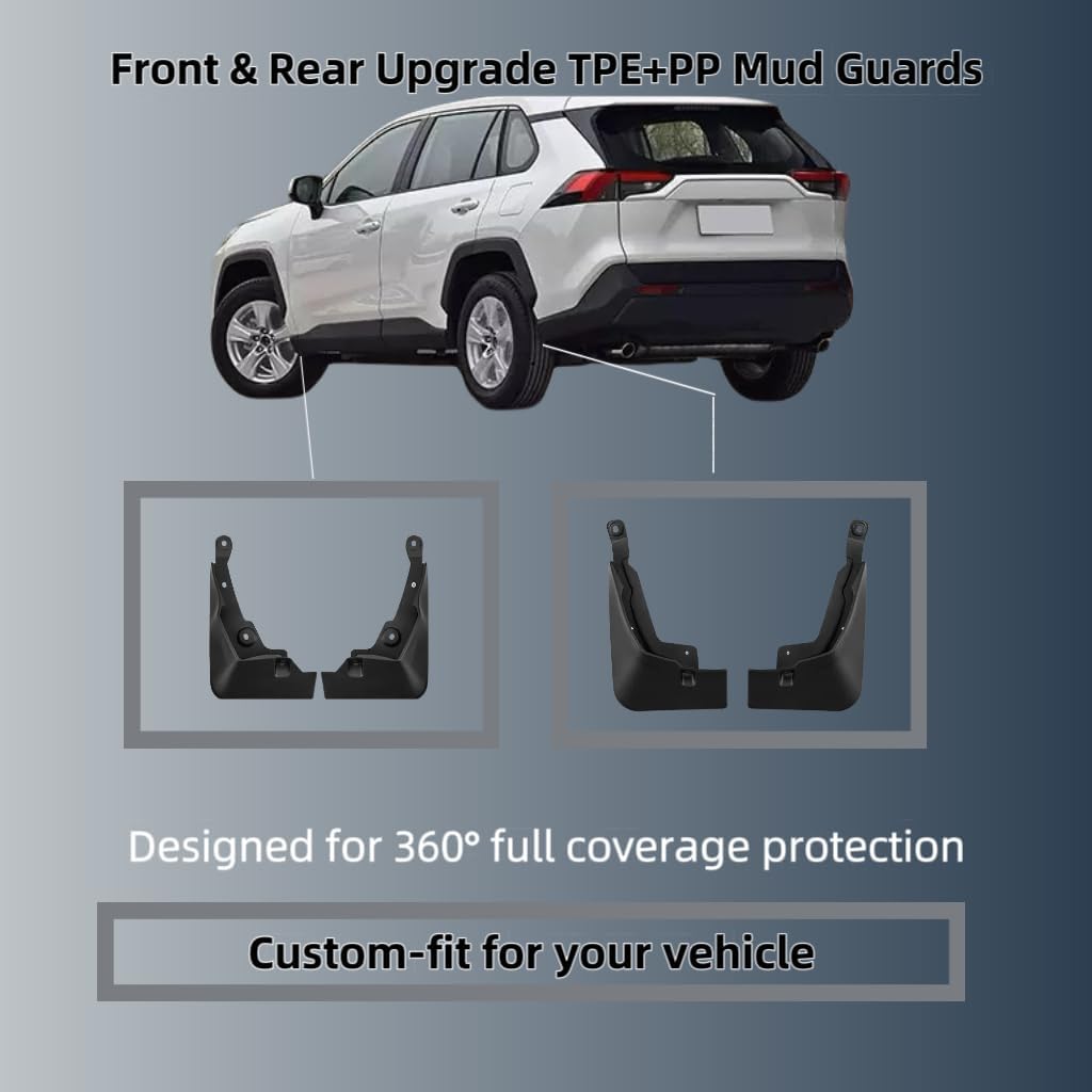 Mud Flaps Splash Guards for Toyota RAV4 2019-2025 Custom Fit All Weather Exterior Accessories