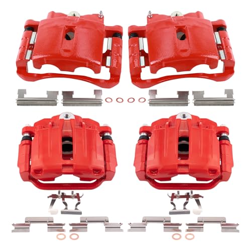 Image of TRQ Brake Caliper Set Performance Compatible with 2003-2005 Chevrolet Astro 1999-2002 Silverado 1500 2000-2001 Tahoe GMC Safari Sierra 1500 Yukon