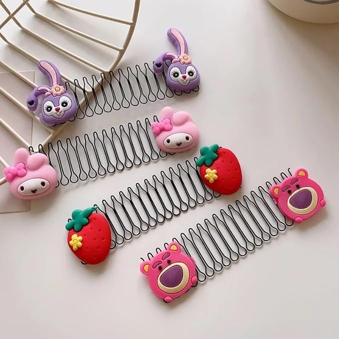 Hivata Korean (Set of 4) Multi Design Elastic Spiral Hair Comb U Shape Hair Finishing Fixer Invisible Comb,Bobby Bangs Ponytail Holder Styling Stretchable Hair pin Headband Girl’s Cartoon & Animal Comb Hair Accessories Rabit Disney Print Rubber (B0DDTYS524) Amazon Price History, Amazon Price Tracker