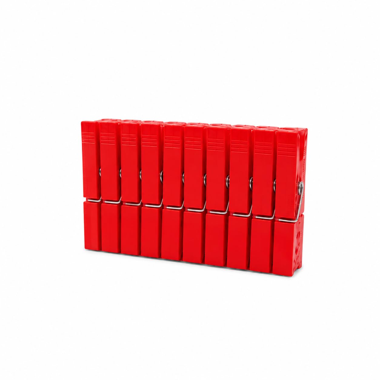 Mollette per Bucato Rosso (1 confezione da 10 pz) | Disponibili in Vari Colori, Molla in Metallo, Uso Domestico, Compatte e Resistenti, Multiuso