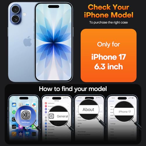 Image of TAURI for iPhone 17 Case, with Screen Protector, Star Blue | Full Camera Protection, Anti-Yellowing Military-Grade Protection Shockproof Slim Phone Case for iPhone 17