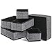 Produktbild Homyfort 6er-Set Stoffbox für Schrank oder Schublade, Aufbewahrungsbox für Wäsche, Gürtel, Accessoires, Aufbewahrungskiste für den Schublade Stoff kiste, Vliesstoff, Schwarz-Leinen, XACB6P