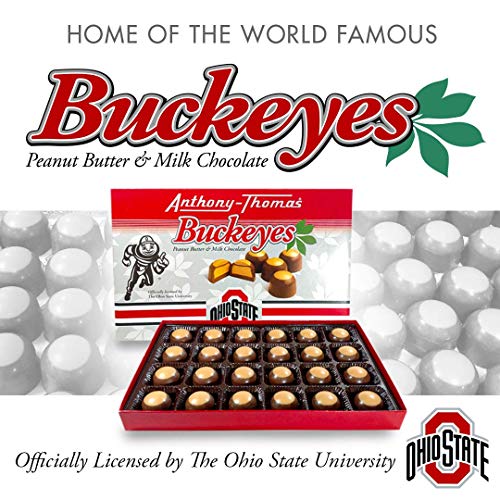 Anthony-Thomas, Peanut Butter & Milk Chocolate Buckeyes in Ohio State Buckeyes Box, Deliciously Delightful Snacks (24 Count) - image 3