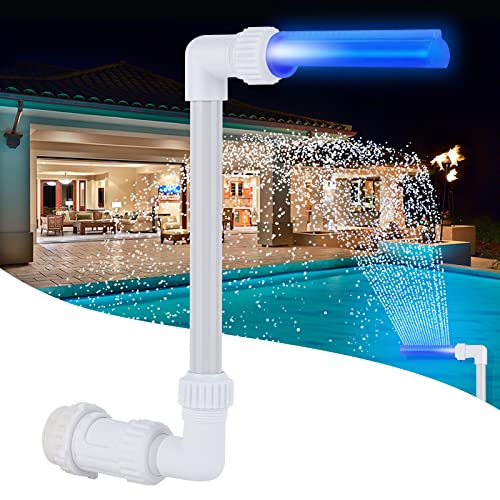 Water-Fountain Swimming Pool Sprinkler Decoration - Solid Blue LED Light Pool Aerator Nozzle for Above & In-ground Pools Fitting 1.5â€ & 2.2â€, Adjustable Pool Cooler Cascade Waterfall Decor