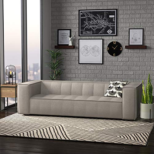 Amazon Brand – Rivet Thomas Modern Upholstered Sofa Couch, 101.2"W, Grey #TOP1