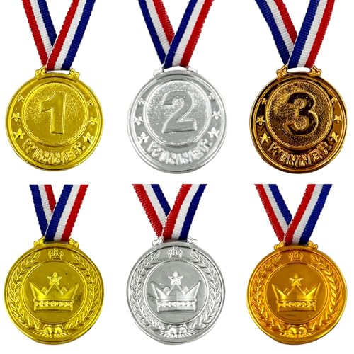 Flyekist 36 Pieces Plastic Winner Award Medals for Kids, Childrens Plastic Gold Silver Bronze Medals for Sports, Games Competitions, Party Favors and Decorations - image 4