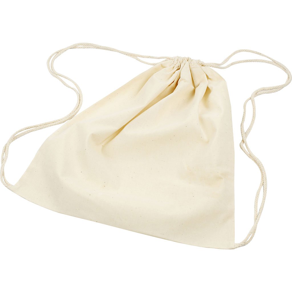Drawstring bag, size 37x41 cm, light natural, 3pcs