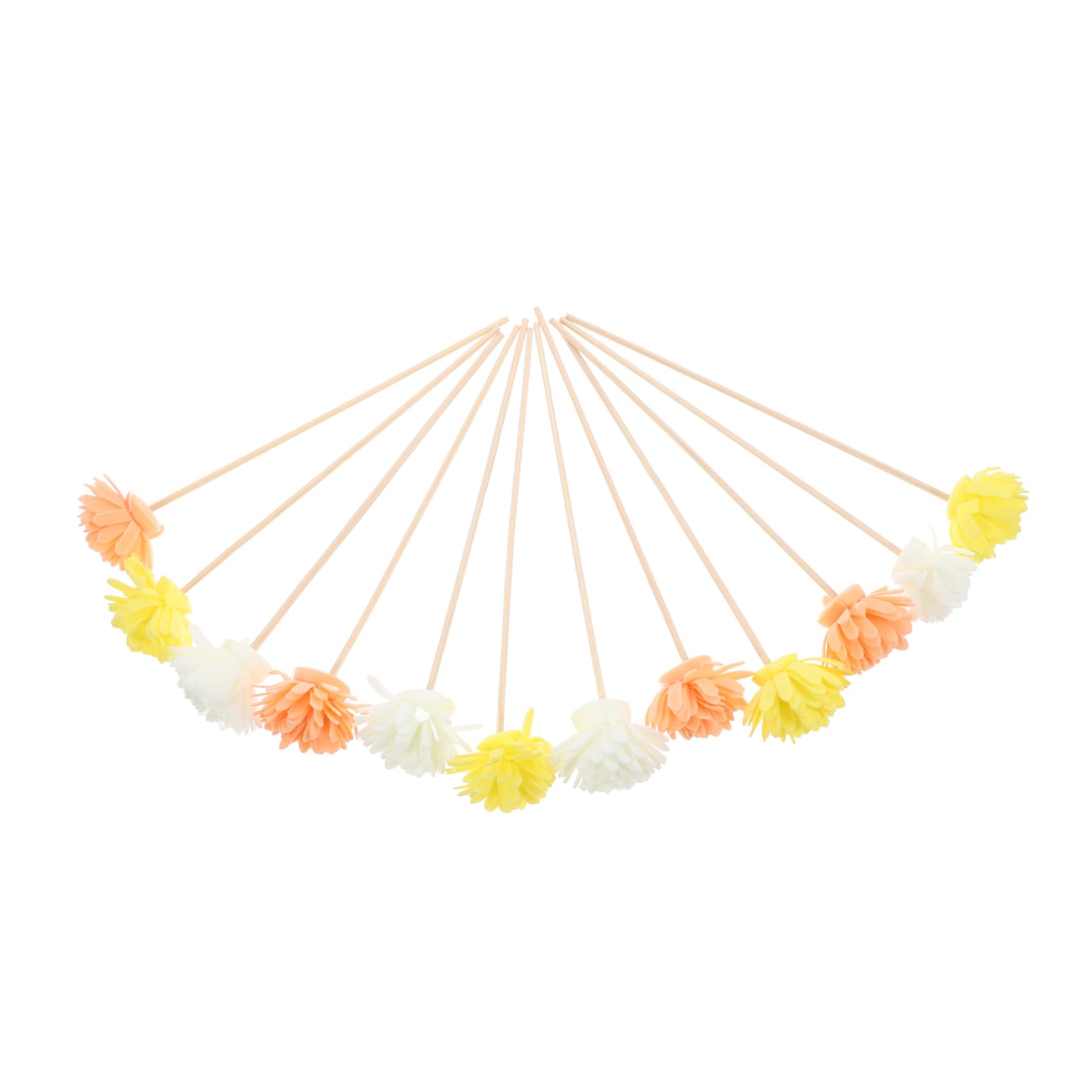 Outanaya 12Pcs Decorative Flower Diffuser Sticks for Essential Oils Natural Look Reed Diffuser Sticks with Extended Fragrance Release for Home Bathroom Office Decor