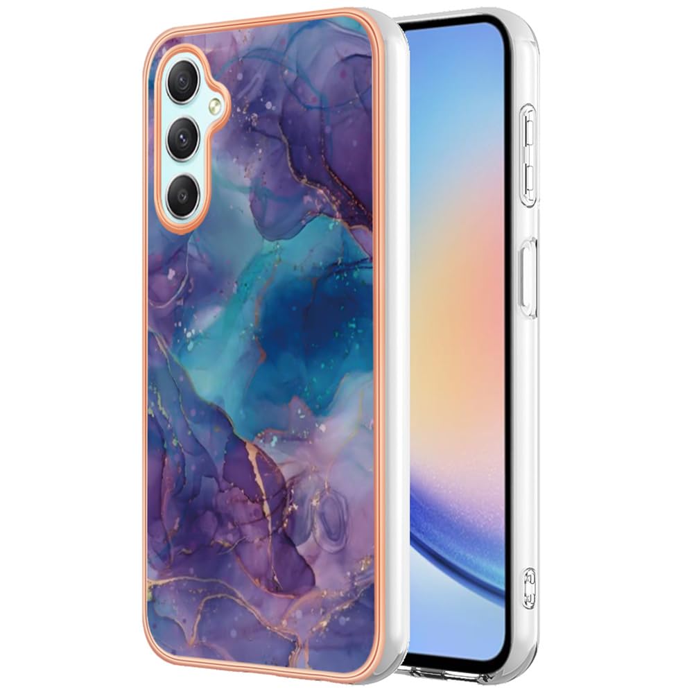 Dinglijia Slim Phone Case for Samsung Galaxy A25 5G,Soft TPU IMD Marble Pattern Fashion Design Case for Girls,Enhanced Camera and Screen Protection