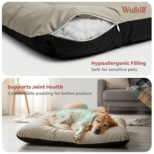 Image of Dog Bed Small Size 60 x 70 cm | Reversible Premium Velvet Black & Cream Pet Bed | Soft, Washable & Durable Bed for Dog and Cat for Everyday Comfort & Relaxation
