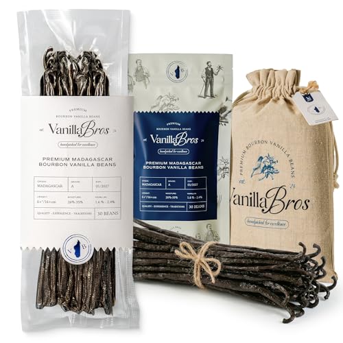 VanillaBros 30 Madagascar Vanilla Beans Grade A