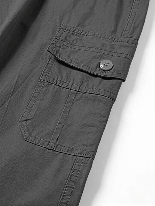 Image of Men's Cotton Cargo Pants | Stylish Multi-Pocket Casual Look-