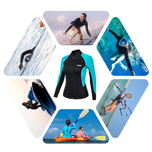 Chaqueta de neopreno DEHAI para mujer, 2mm, para buceo y natación miniatura 2