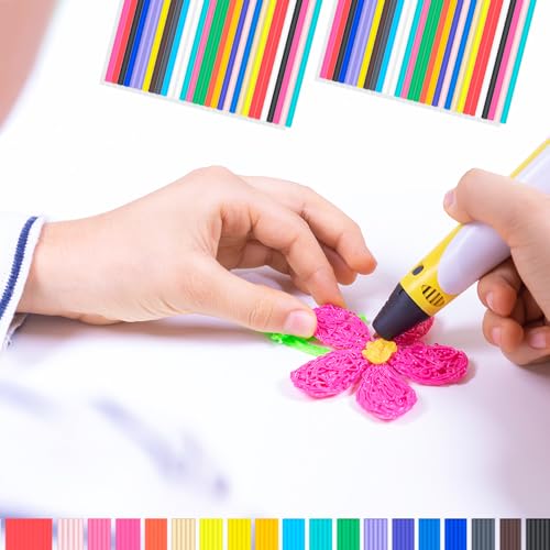 Jyvex 320 Stück 3D Druckstift Filament Nachfüllungen für 3Doodler Pen, 32 Farben PCL Filament (15cm), Niedrige Drucktemperatur & Glow-in-the-Dark